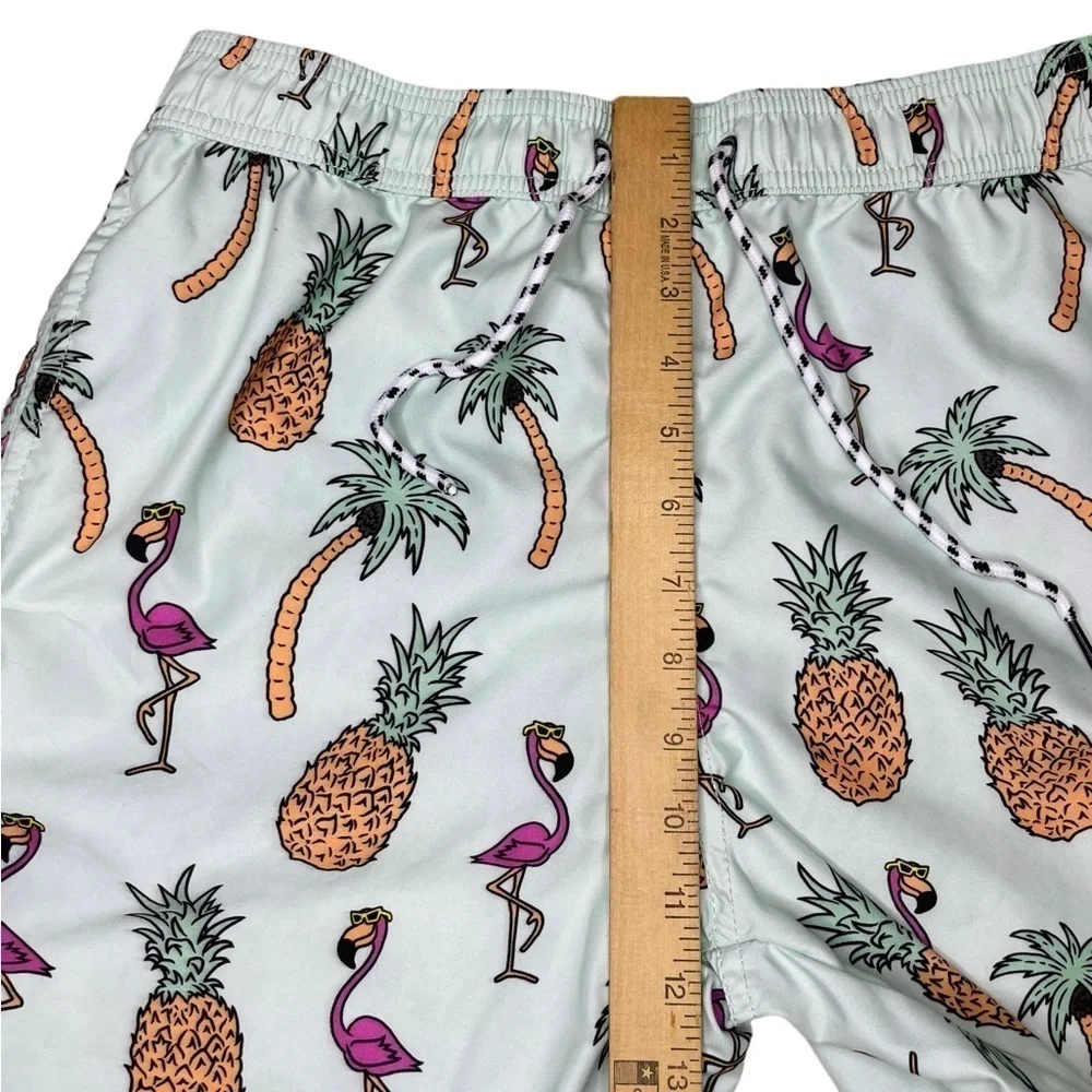 Maui And Sons Men’s Flamingo Print Lined Swim Trunks Size Small